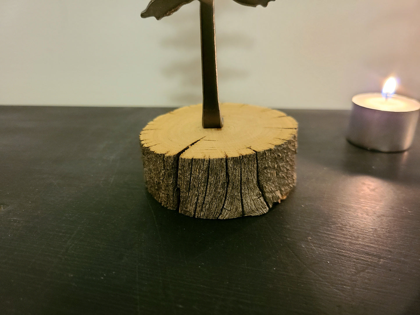 Set of 3 Metal Sitka Trees With Wood Bases